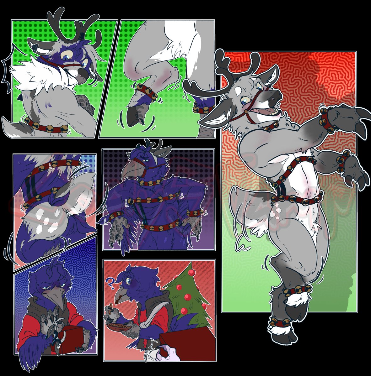 CodySVamp's tweet image. A commission completed taking advantage of the holidays 🎄🦌
// #tfeveryday #TFart #Transformation #Reindeer #furryartwork #FurryTransformation //