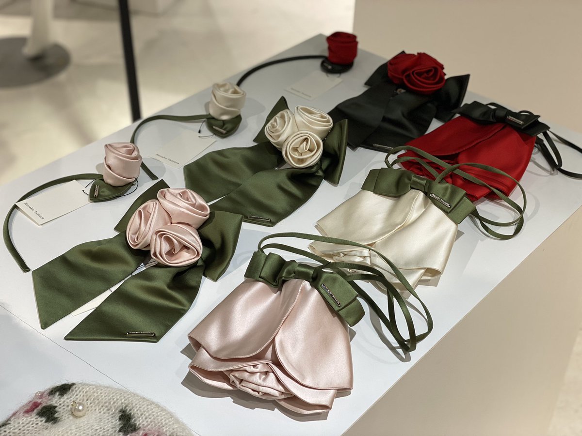 Satin Rose Barrette(Pink) kanako tamura ヘアアクセサリー Satin