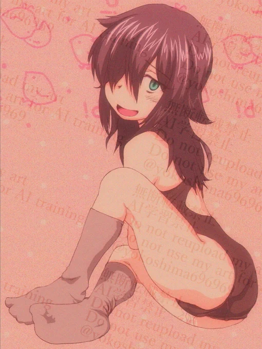 Tomoko Kuroki is wearing a different color swimsuit and socks. #TomokoKuroki #Watamote #fanart