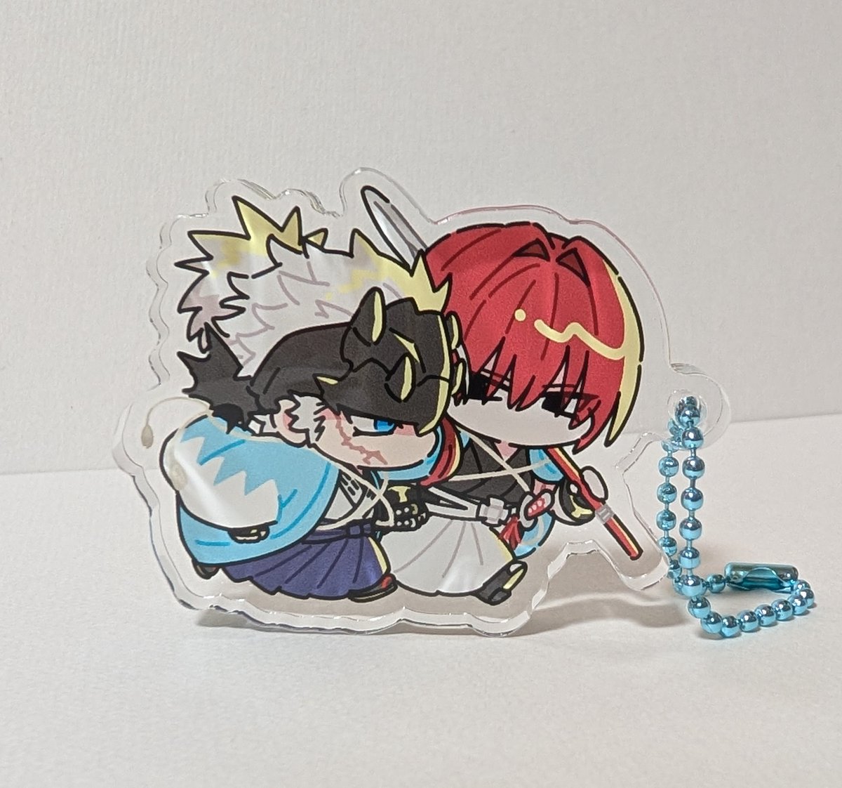 「さのぱちのミニアクリルブロックキーホルダー届いた〜!!分厚い!!自立しますサイズ」|ヒナコのイラスト