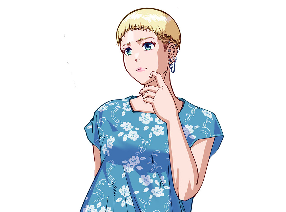 CuttlefishAlien's tweet image. ピアスちゃん
たまに花柄が描きたかったのです。
#イラスト練習中 
#漫画好きな人と繋がりたい