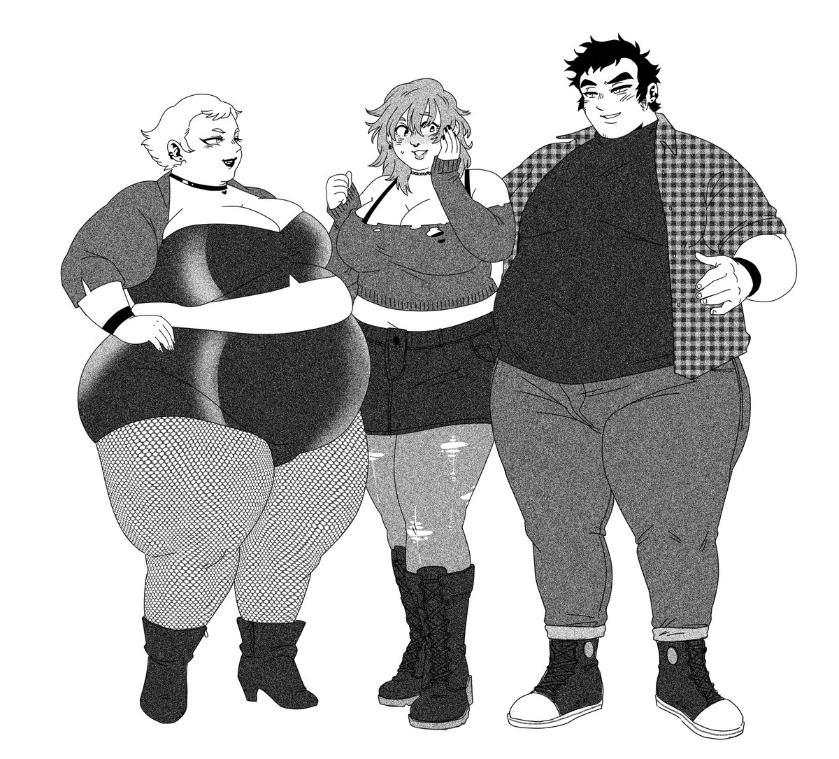 luke and valentine for thickmas days 4 and 5! i hope you dont mind that i combined them~
heather was feeling self conscious about being the biggest out of the three of them, so luke and valentine decide to let her experience being the smallest for a night out