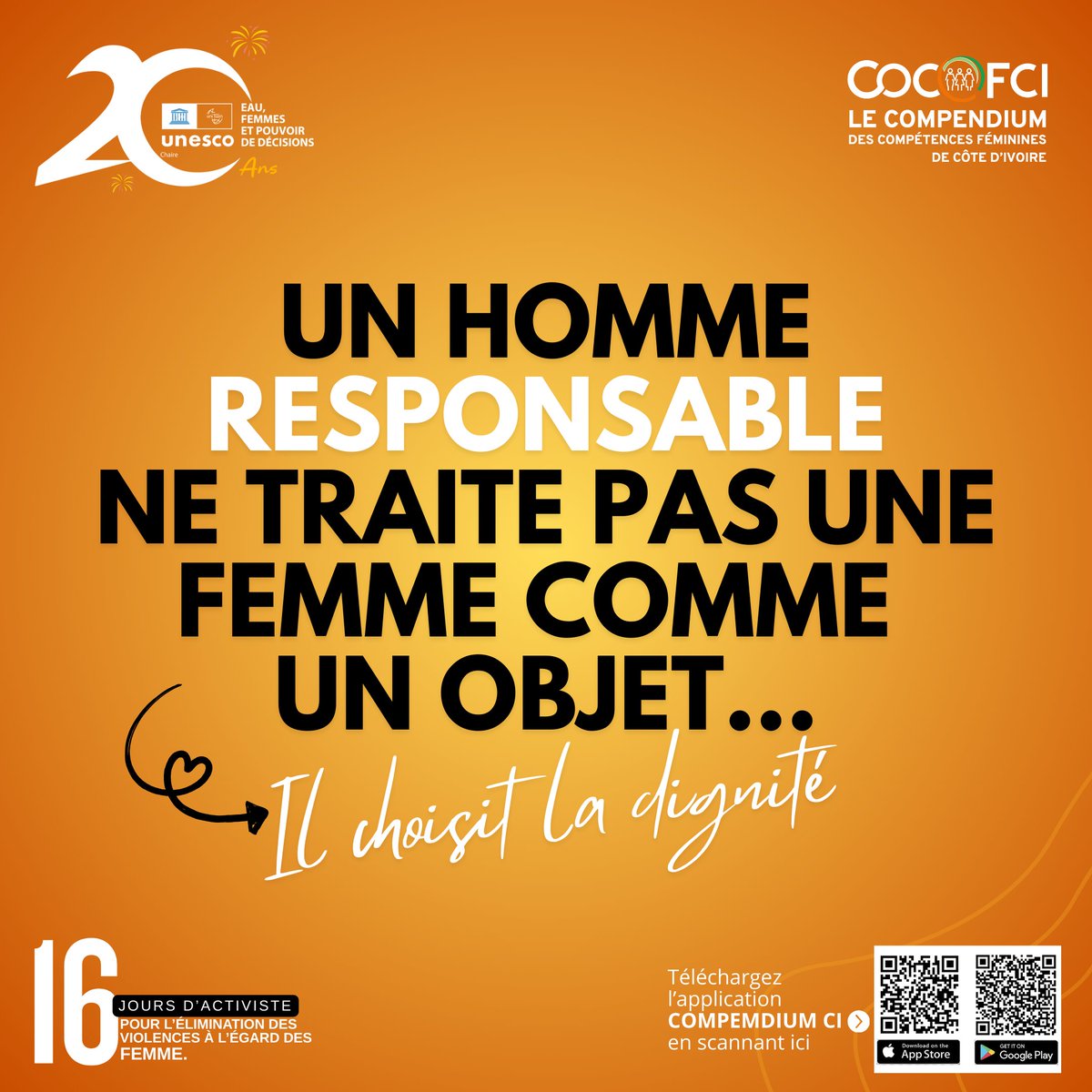 Traiter une femme avec dignité, c’est reconnaître son humanité, sa valeur et ses droits.
Un homme responsable ne possède pas : il respecte.

#OrangeonsLeMonde #Orangezlemonde #StopVBG #stopviolencesfaitesauxfemmes #Pourtouteslesfemmesetlesfilles #vraihomme #16joursdactivisme