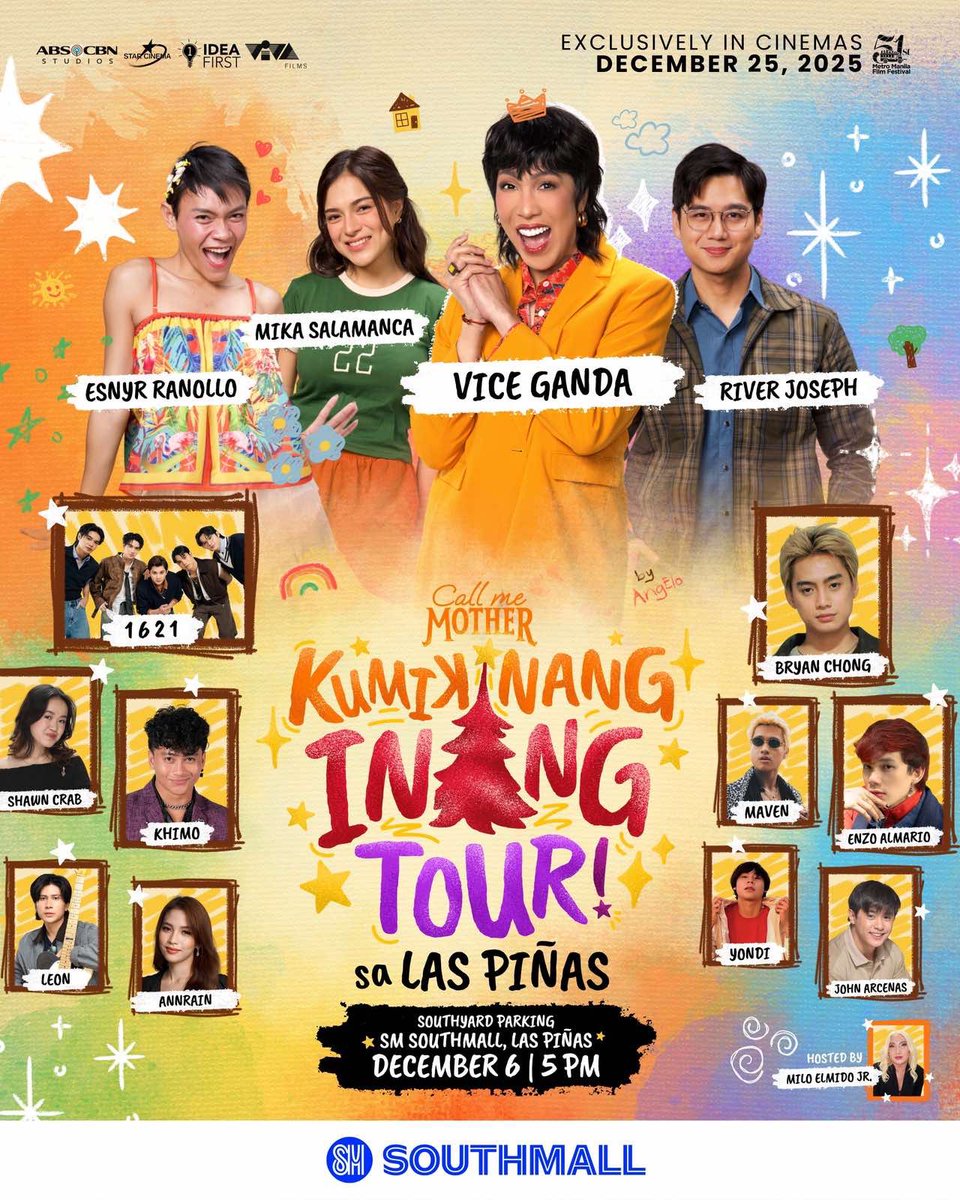 May gustong humabol mamaya sa LAS PIÑAS!! 🫣

Joining the fun later is RIVER JOSEPH, together with Esnyr Ranollo, Mika Salamanca, and of course, the one and only Vice Ganda! 💅✨

See you at SM Southmall, December 6, 5PM!
Call Me Mother — Exclusive in cinemas December 25.