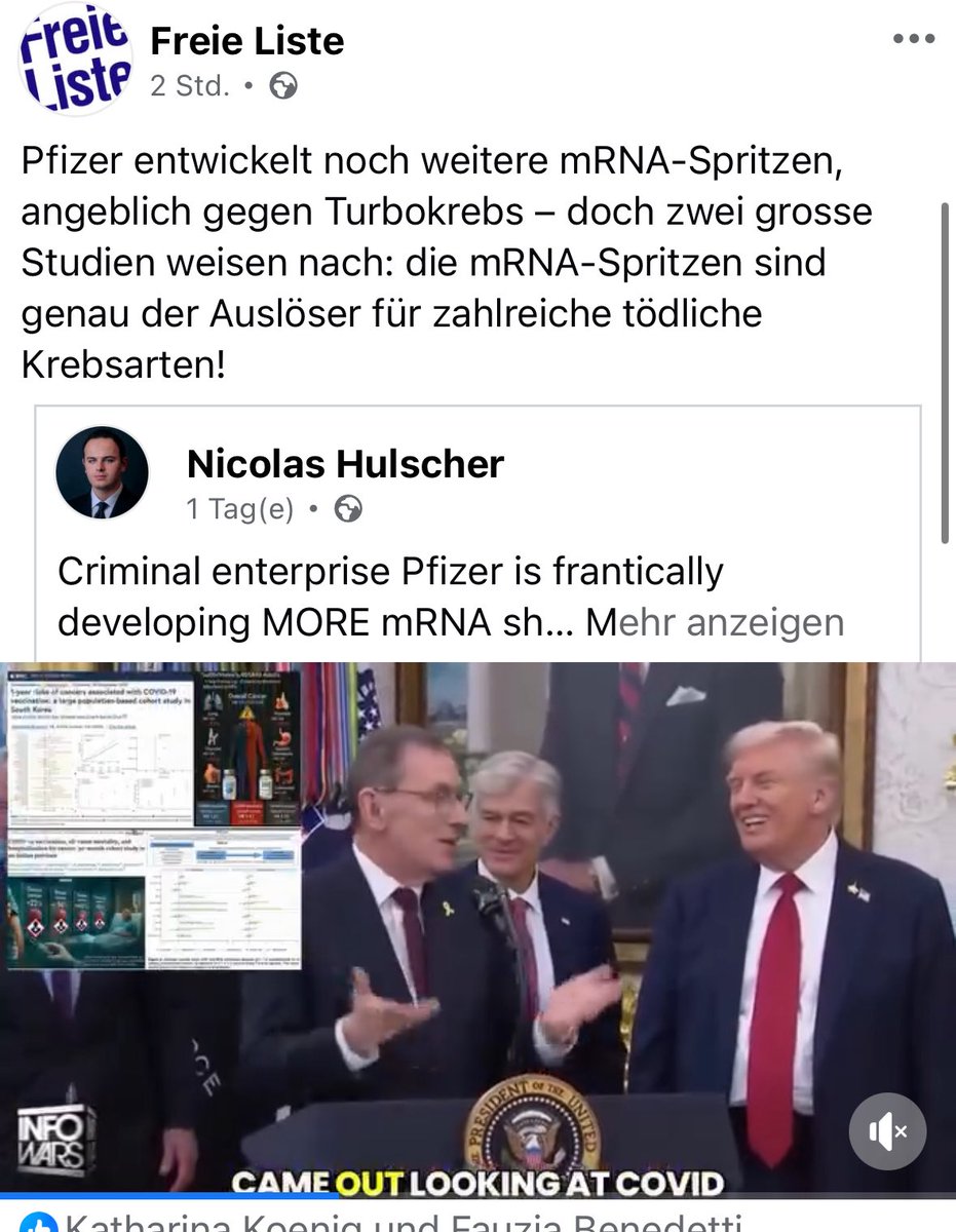 Pfizer entwickelt noch weitere mRNA-Spritzen, angeblich gegen Turbokrebs – doch zwei grosse Studien weisen nach: die mRNA-Spritzen sind genau der Auslöser für zahlreiche tödliche Krebsarten! facebook.com/share/1A1masav…