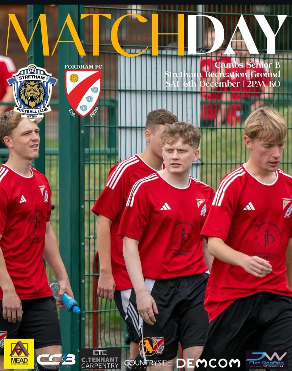 FordhamFC's tweet image. MATCHDAY!!!! Last one of 2025
🆚️ @strethamfc 
🏆 Cambs Senior B
🏟 Stretham Recreation Ground
🕑 2pm KO
🔴⚫️⚽️