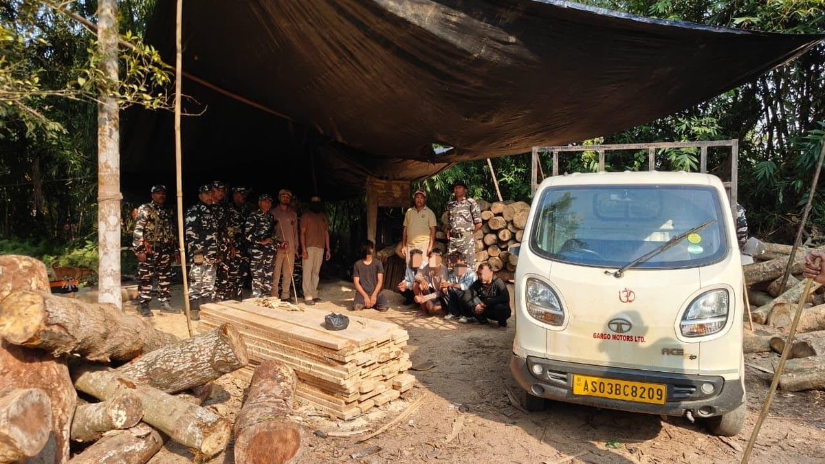 24BnSSB_INDIA's tweet photo. Under the guidance of Sh. H.K. Gupta, Comdt. 24 Bn SSB Rangia, BOP Gaidenchowk and  Forest Dept. Kumarikata seized saw mill, 16.5 Cft illegal wood, pickup van &amp; apprehended 5 persons in a joint operation.
#SSB 
#24BNSSB https://t.co/eEBUTFeUXq