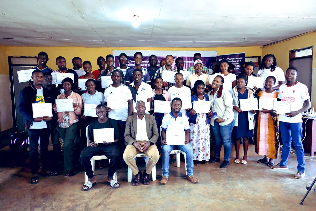 PrimeTimeComms's tweet photo. The top trainees of the #ICTSkills4Youth program in Kapchorwa were honored for their outstanding achievements. Over 100 young people received certificates after completing the intensive five-day training.

This group mastered key digital skills such as social media management, content creation, video, photo, and audio editing, graphic design, and AI tool usage.

We also proudly supported a hearing-impaired participant by providing an interpreter, ensuring an inclusive and memorable learning experience.

The #ICTSkills4Youth initiative, in collaboration with @UCC_Official, UCUSAF, and @PrimeTimeComms, is empowering more than 500 youth across Kapchorwa, Kumi, Manafwa, Butaleja, and Kamuli with essential digital skills to boost their employability and open doors in the digital economy.

@UCC_ED