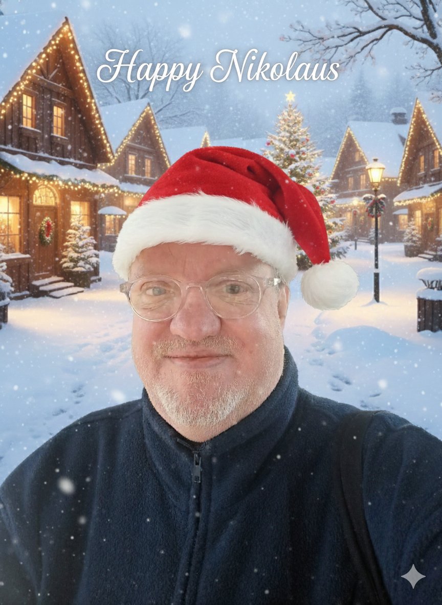 Guten Morgen 🌄 ihr Lieben 🥰 allen die was mit Nikolaus am Hut haben einen schönen Nikolaustag 🥧☕ allen anderen einen angenehmen Samstag. 

#happyniklaus 
Mit KI erstellt