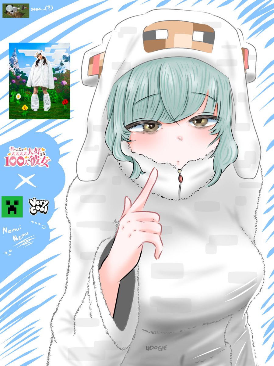 MasonEUdogie030's tweet photo. 寧夢は新しいマインクラフトの羊の服を着ています。

#100カノファンアート https://t.co/1bWuh8E4bG