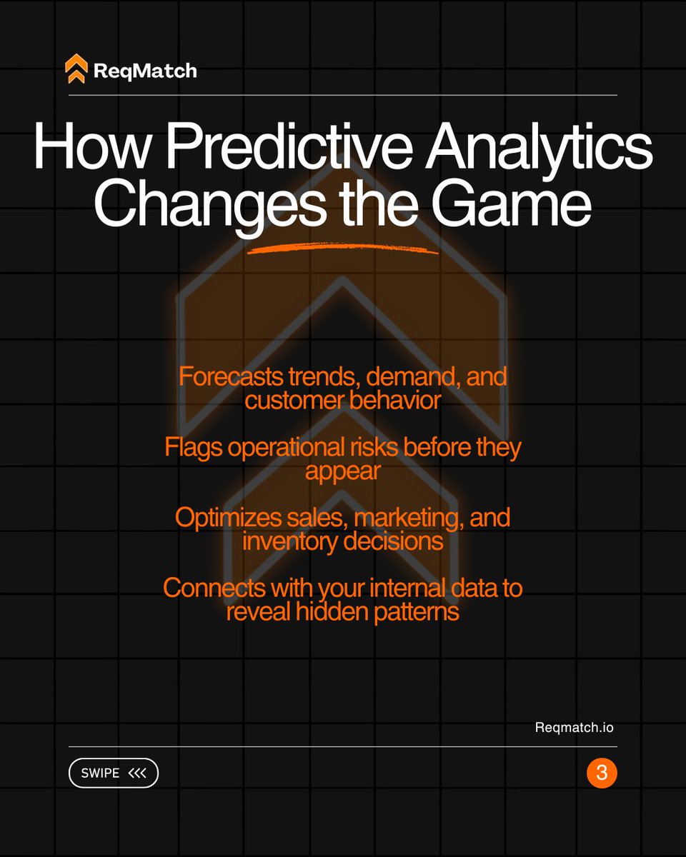 ReqMatchio's tweet image. AI Predictive Analytics = faster, smarter decisions.
Tech &amp;amp; eCom brands in UAE + Singapore use AI to forecast demand, trends, and customer behavior.
Stop reacting. Start predicting.
#AI #PredictiveAnalytics #Tech #Ecommerce #DataDriven #UAE #Singapore