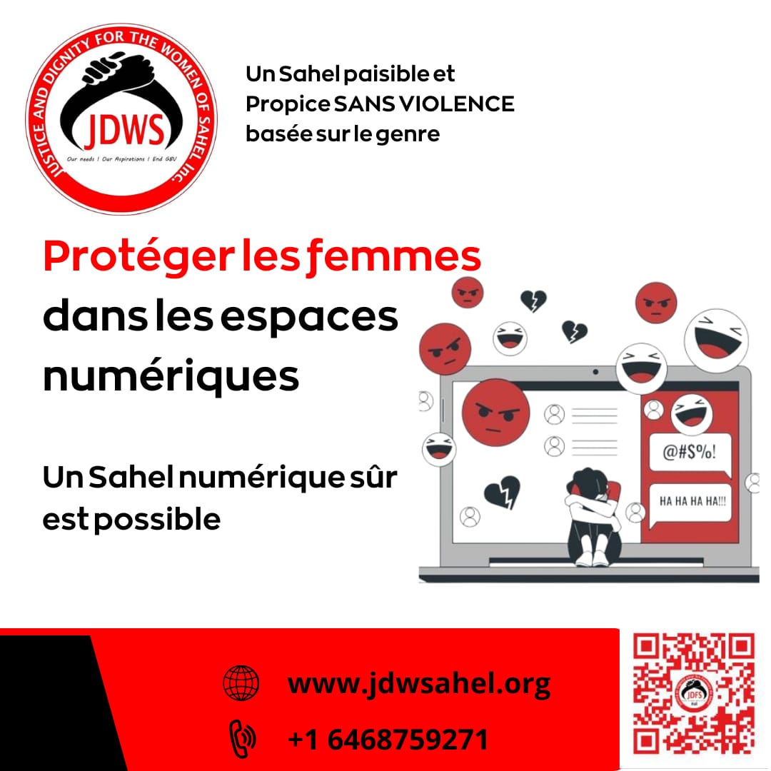 jdwsahel's tweet photo. Protéger les femmes dans les espaces numériques
Les #violences en #ligne ne sont pas virtuelles : elles brisent des vies bien réelles. Pour les 16 Jours d’activisme 2025, #JDWS appelle à renforcer les mécanismes de protection et le signalement sécurisé..
https://t.co/C7tomHe1wb https://t.co/AfNkWSlRZj