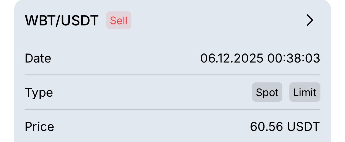 I sold another part of my WBT.
Hopefully it will be like always — I sell, and it goes up.

Everything is within the plan we’ve talked about many times. By the end of 2025, I want to have a bit more in stablecoins.

Why am I selling during fear?
There’s fear on the crypto market,