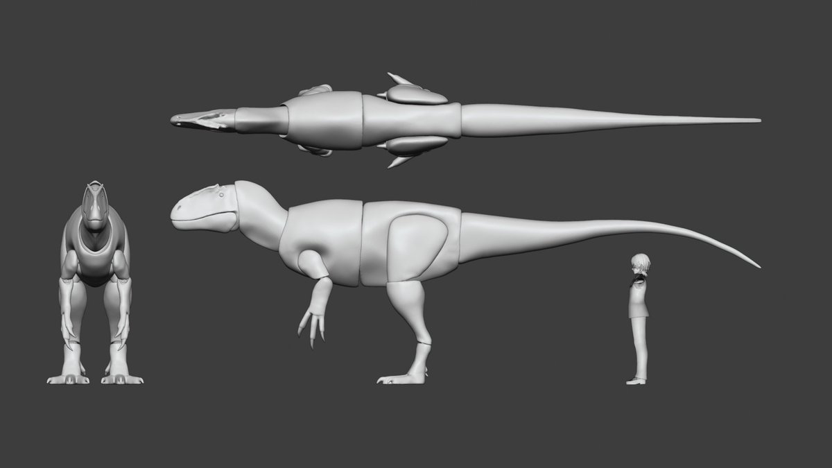 PaleoAustin_C's tweet image. Here's the size comparison 
(for a 1/18th scale model, this represents a 7.6 meter individual)

#paleoart #3dmodel #digitalmodel #blender #dinosaurs #3dart