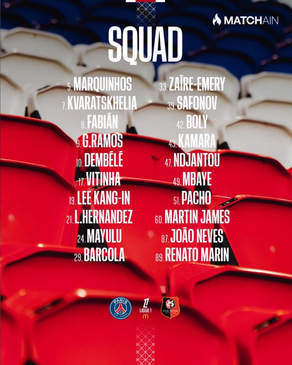 ActuFoot_'s tweet image. 🚨 OFFICIEL ! 𝗟𝗘 𝗚𝗥𝗢𝗨𝗣𝗘 𝗗𝗨 𝗣𝗦𝗚 𝗣𝗢𝗨𝗥 𝗟𝗔 𝗥𝗘́𝗖𝗘𝗣𝗧𝗜𝗢𝗡 𝗗𝗘 𝗥𝗘𝗡𝗡𝗘𝗦 𝗖𝗘 𝗦𝗢𝗜𝗥 𝗘𝗡 𝗟𝗜𝗚𝗨𝗘 𝟭 ! ❤️💙

🤕 𝗖𝗛𝗘𝗩𝗔𝗟𝗜𝗘𝗥 🇫🇷 𝗕𝗜𝗘𝗡 𝗙𝗢𝗥𝗙𝗔𝗜𝗧.
😷 𝗭𝗔𝗕𝗔𝗥𝗡𝗬𝗜 🇺🇦 𝗠𝗔𝗟𝗔𝗗𝗘 𝗗𝗘 𝗗𝗘𝗥𝗡𝗜𝗘̀𝗥𝗘 𝗠𝗜𝗡𝗨𝗧𝗘.

❌ Chevalier
❌…