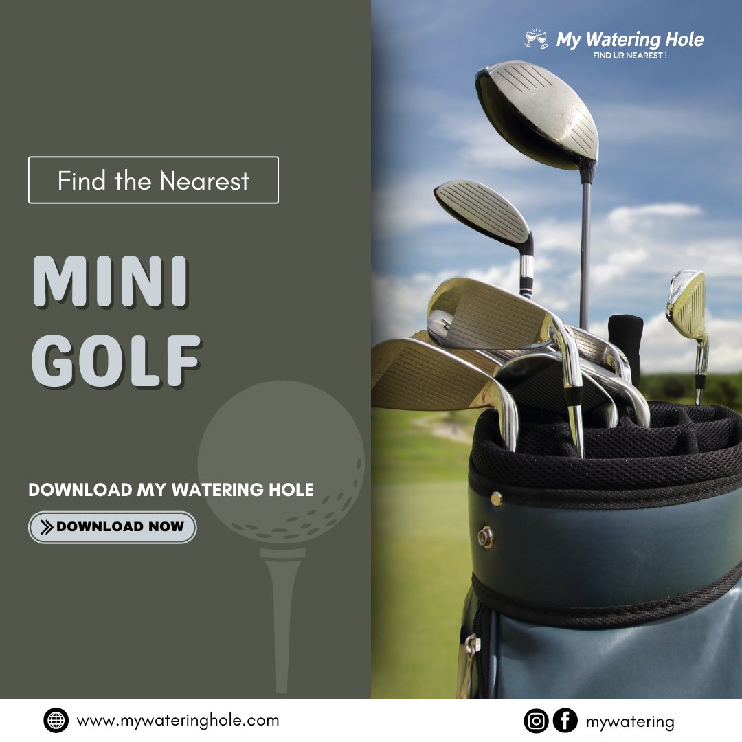 MyWatering's tweet image. Ready for a round of mini-golf fun? ⛳️ 
Find the nearest mini-golf course with the My Watering Hole App! Download now and tee off for a great time!
zurl.co/iG4KS

#MiniGolfFun #TeeOff #FindYourSpot #MiniGolfLovers #GolfAndChill #MyWateringHoleApp #DownloadNow
