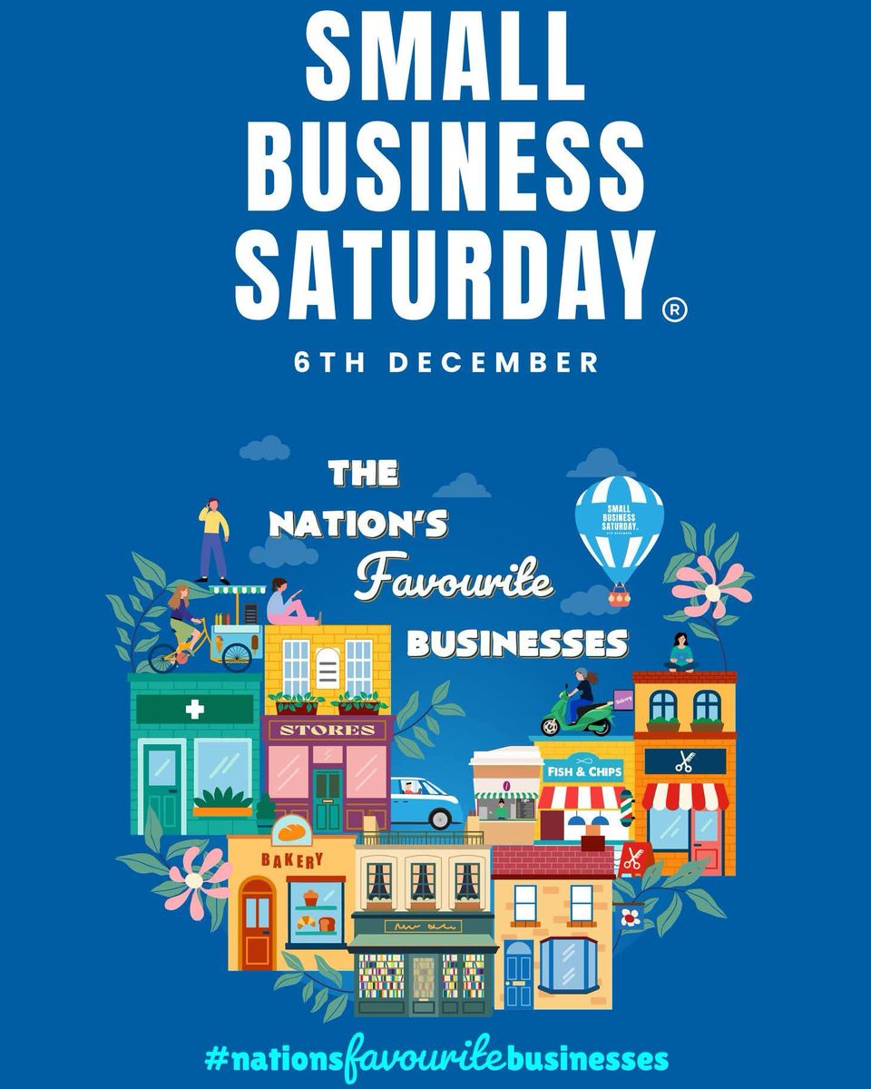 🩵 IT'S TODAY...
#SmallBizSatUK is celebrated every year on the first Saturday of December to encourage millions of people to shop small and champion their local high street!

Every purchase you make today supports not just our business but also the wider local community!