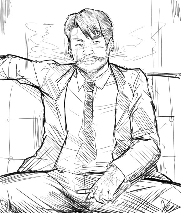 #殺し屋1 
垣原の兄貴描きました! 