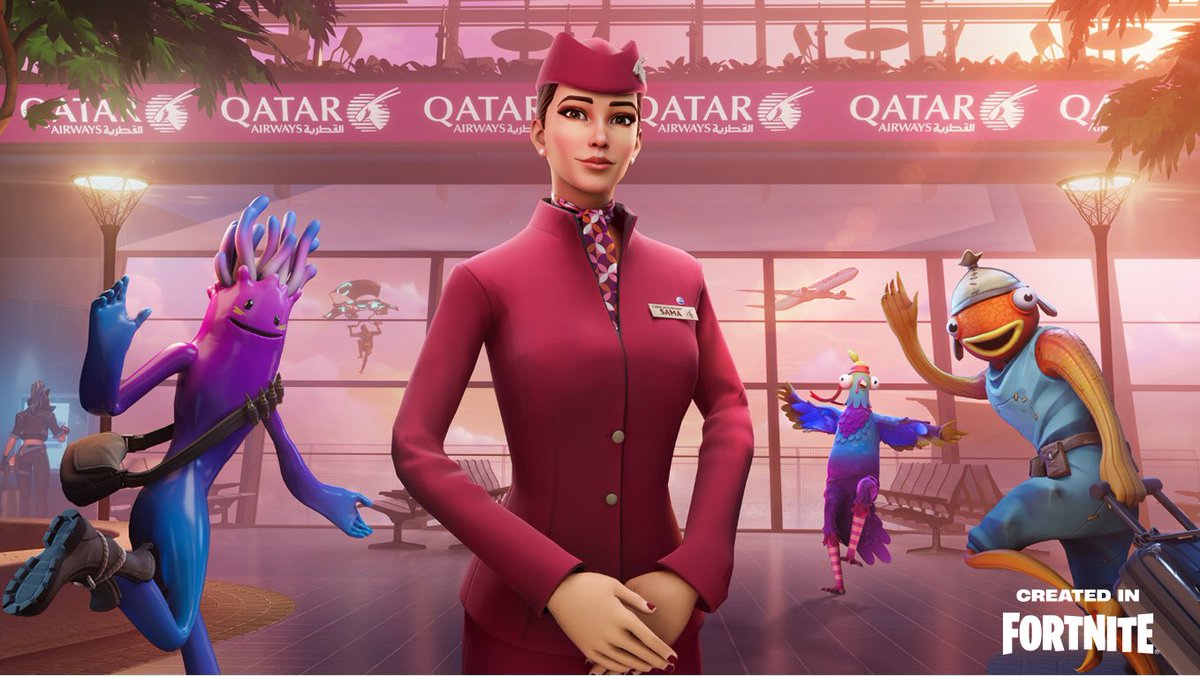 qatarairways's tweet image. Qatar Airways is launching a unique destination… stay tuned! 
@Fortnite