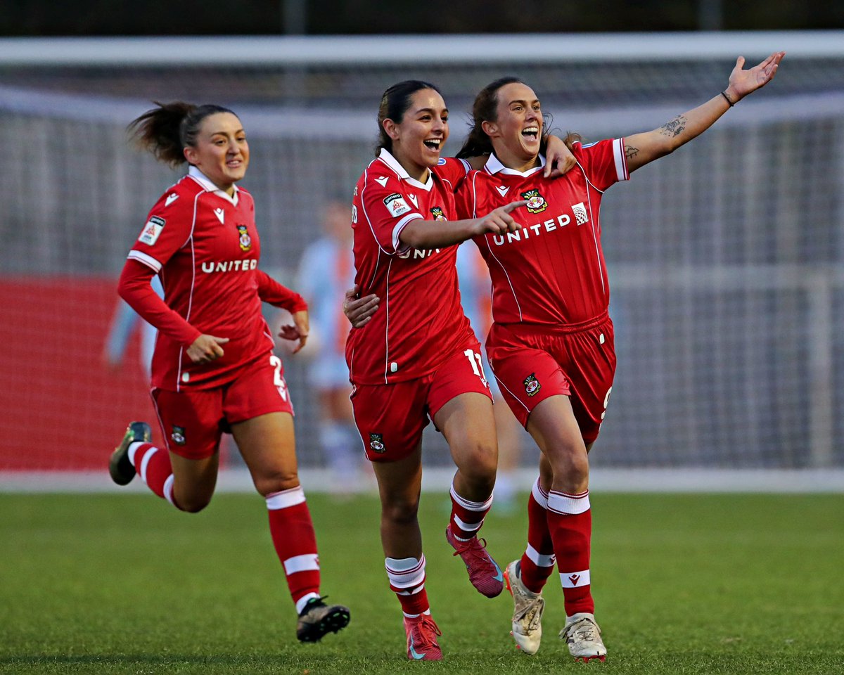sameaden's tweet image. 🔴 Lili Jones and Rosie Hughes of Wrexham AFC Women celebrate their goals as they beat Swansea City Women 4 - 2 on their return to The Rock

Copyright - Sam Eaden/FAW