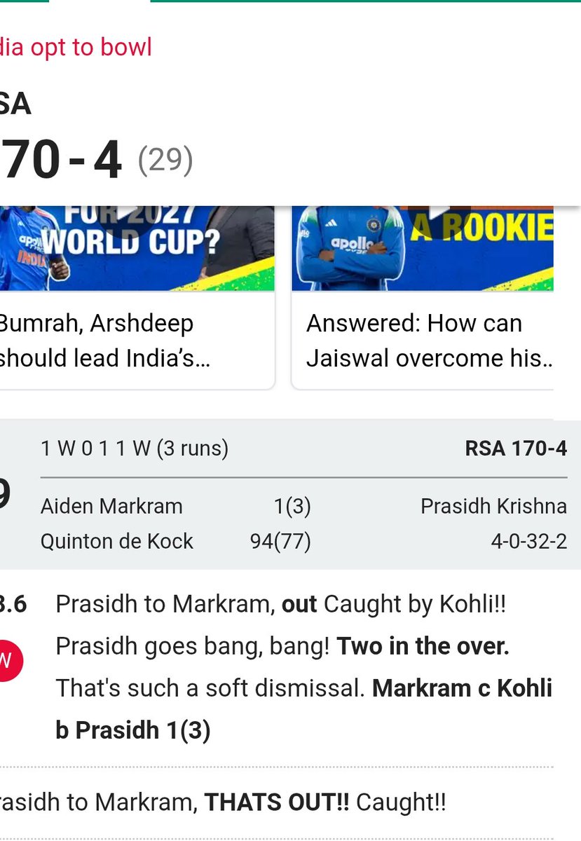 India strikes again! Prasidh delivering pure fire! 🔥💥 #TeamIndia #INDvSA #Cricket