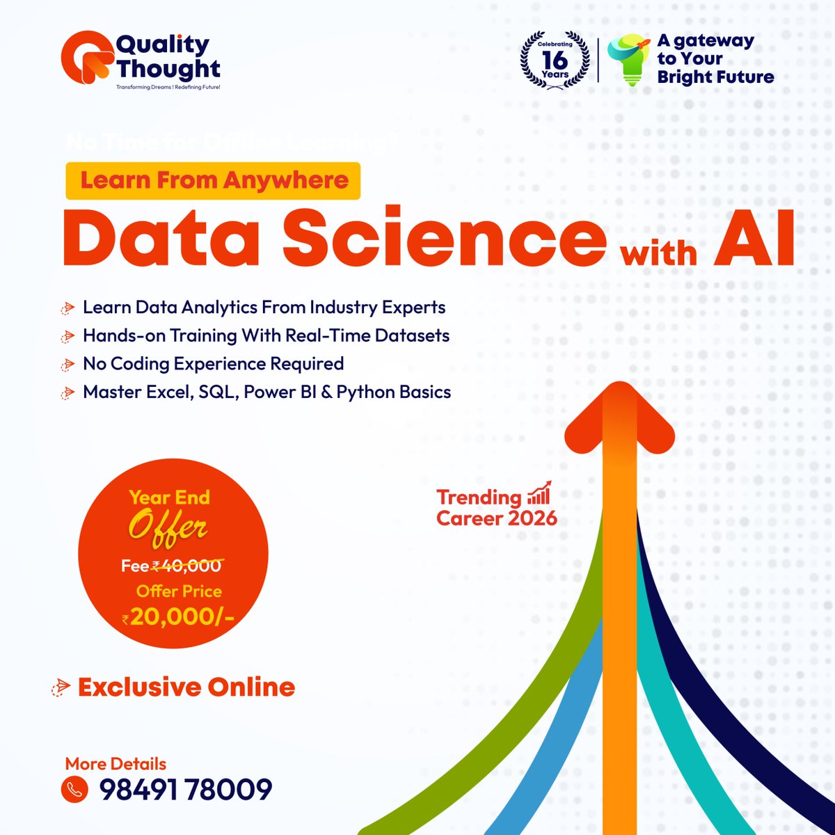 QT_Madhapur's tweet image. 🎉 Year-End Special Offer!
Learn Data Science with AI through Quality Thought’s exclusive online training.
Live classes, real-time projects &amp;amp; job-oriented curriculum.
Enroll Now!
#QualityThought #DataScience #AI #OnlineTraining #YearEndOffer #TechCareers #LearnFromHome #Madhapur