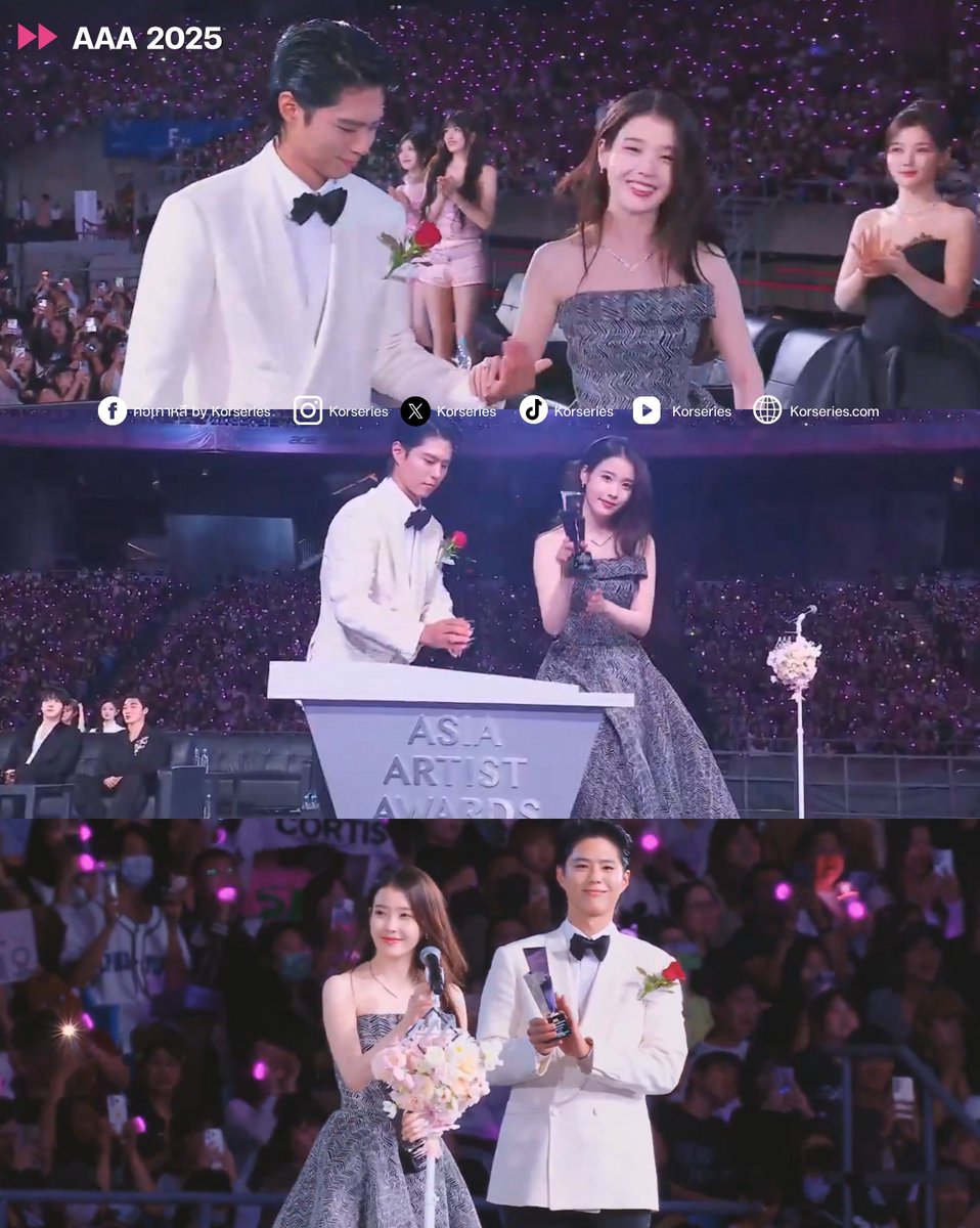 ไอยู - พัคโบกอม คว้ารางวัล AAA Best Couple ที่งานประกาศรางวัล AAA 2025 (10th Anniversary Asia Artist Awards 2025) วันนี้ จูงมือกันขึ้นรับรางวัลกันไปเลย ดีใจที่ได้เห็นเฟรมกวานชิกแอซุนในเวอร์ชั่นที่เปล่งประกายนอกจอแบบนี้ ขอแสดงความยินดีด้วยนะคะ😆💗✨

ชมถ่ายทอดสดงานประกาศรางวัล AAA