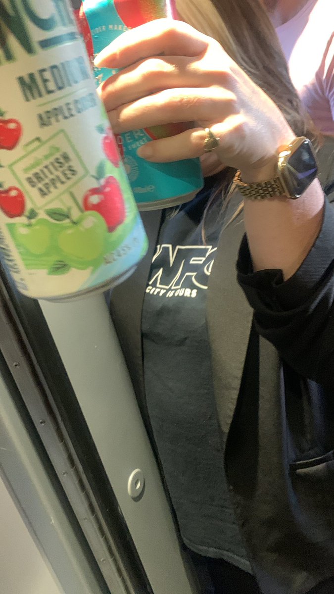 lar6y's tweet photo. @saxonshep today’s seatless non West Ham related journey is sponsored by inch’s and Aimee is on the juicy apple https://t.co/LsqJcbuhZ8