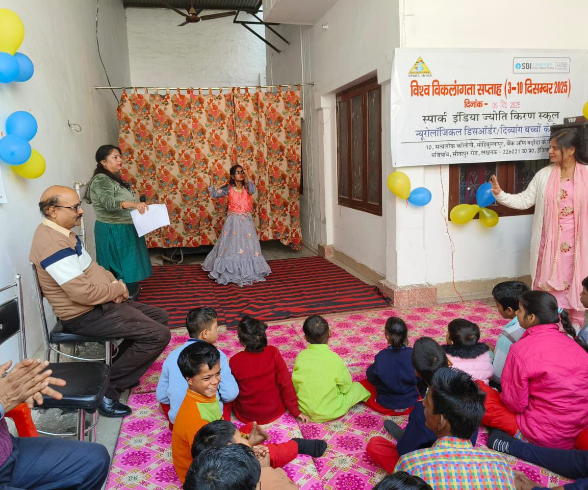 SPARCINDIA's tweet image. SPARC-India’s Jyoti Kiran School and Ek Prayas Centre celebrated World Disability Week on 5 December 2025 with vibrant cultural performances and inspiring messages on inclusion and empowerment. #Sparcindia #Childrenwithdisability #disabilityweekcelebration