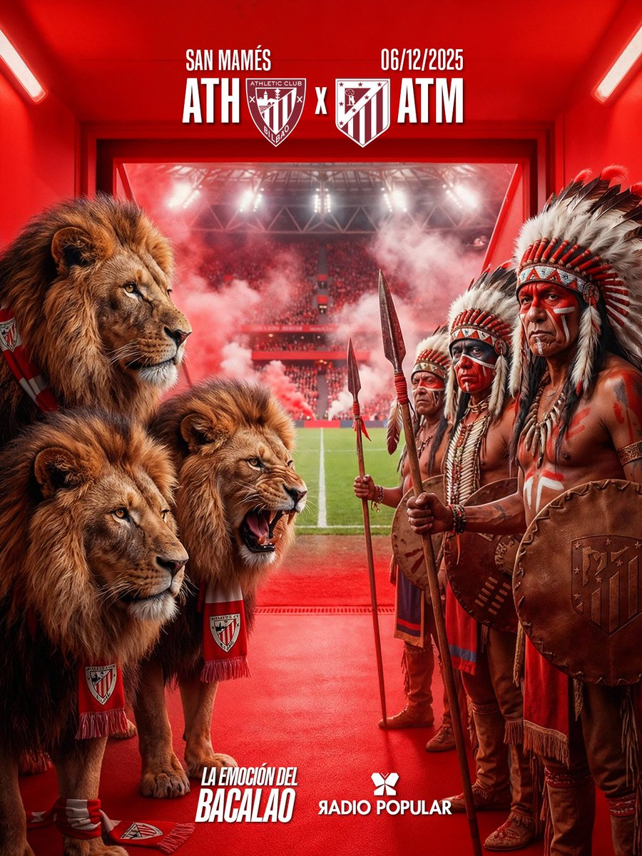 🦁 Partido de alto voltaje

⏰21:00

<a href="/AthleticClub/">Athletic Club</a> 🆚 <a href="/Atleti/">Atlético de Madrid</a>

🗣️ Te lo contamos en La Emoción del Bacalao

🎙️<a href="/RJ_Bacalao/">Raúl Jiménez</a>
🎚️ Mendi
⚽️ <a href="/asierelorriaga/">Asier Elorriaga</a>
💫 <a href="/dguerreirom/">Dani Guerreiro</a>
📲 <a href="/oihaneirazu/">Oihane Irazu</a>
🐦 <a href="/SaratxagaEkaitz/">Ekaitz Saratxaga</a>

🦁 #AthleticAtleti #AthleticClub #LALIGAEASPORTS