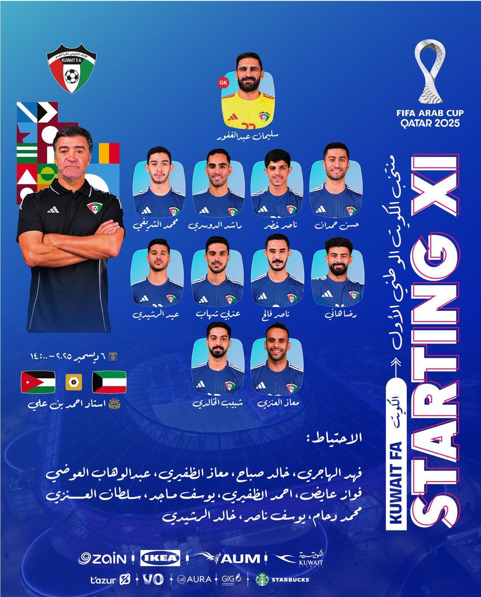 الله يستر 
وبالتوفيق يا الأزرق 💙

مدرب مغامر 
بتغييراته 👇🏻
#الكويت_الاردن