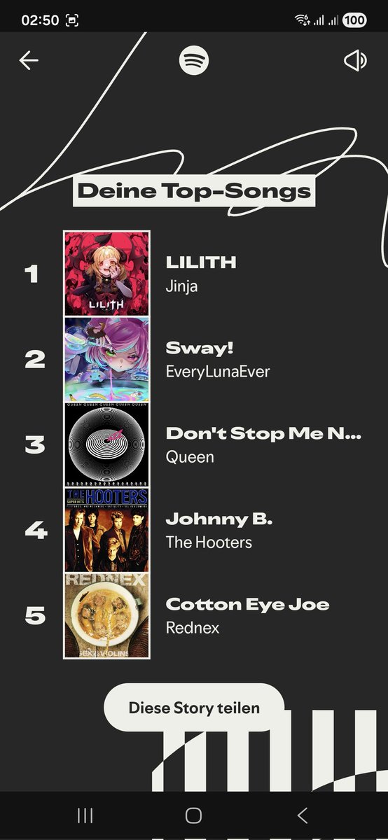 Auf Spotyfiy ist <a href="/Jinjaowo/">Jinja 🔥 LIGHTUP CHARITY 21.02 ❗</a> auch auf Platz 1 und <a href="/everylunaever/">EveryLunaEver 🌈🪼 Nolf VTuber</a> auf Platz 2. Ich hatt mich schon gewundert, warum das Lieb bei Youtube nicht zu sehen war aber dann war mir klar, dass ich das Ja nur bei Spotyfiy auf dauerschleife anhatte 😆