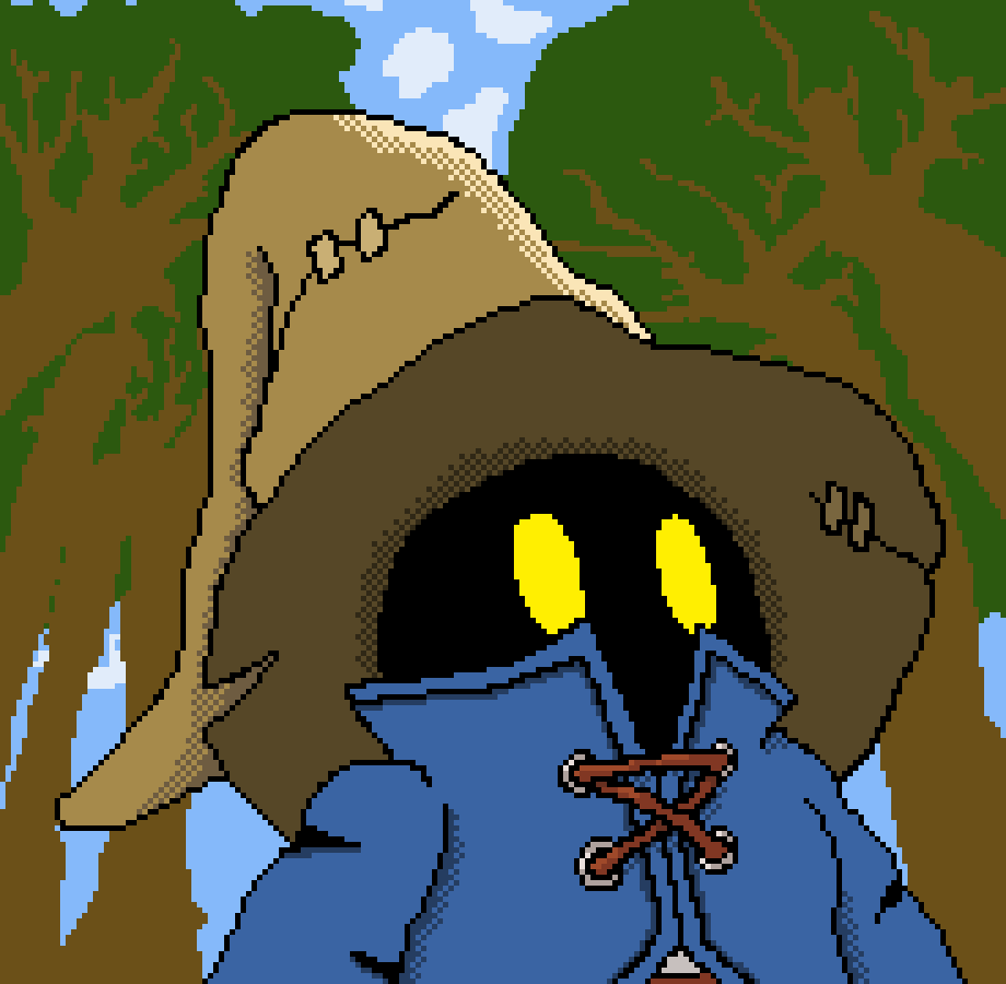 prosty_VA's tweet photo. black mage! havent played FF9 yet but i love vivis design #pixelart #FinalFantasy https://t.co/2T9Te3QxvC