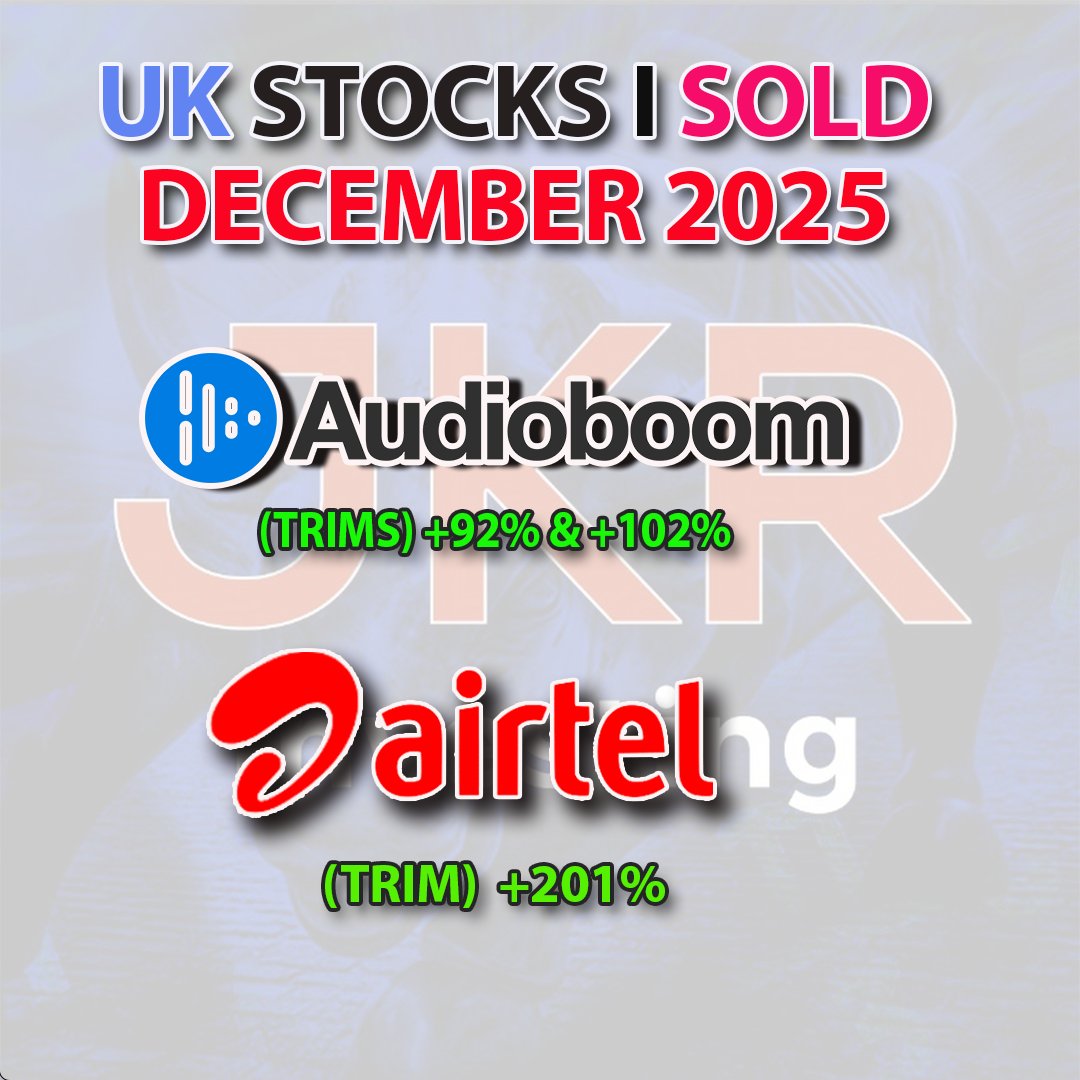 UK Stocks I Sold December 2025

Here are the UK stocks I sold between the 1st Nov - 1st Dec 2025.

$BOOM.L $AAF.L

Full Video &amp; Reasons Here:
youtu.be/vUEJ8lNKWfw