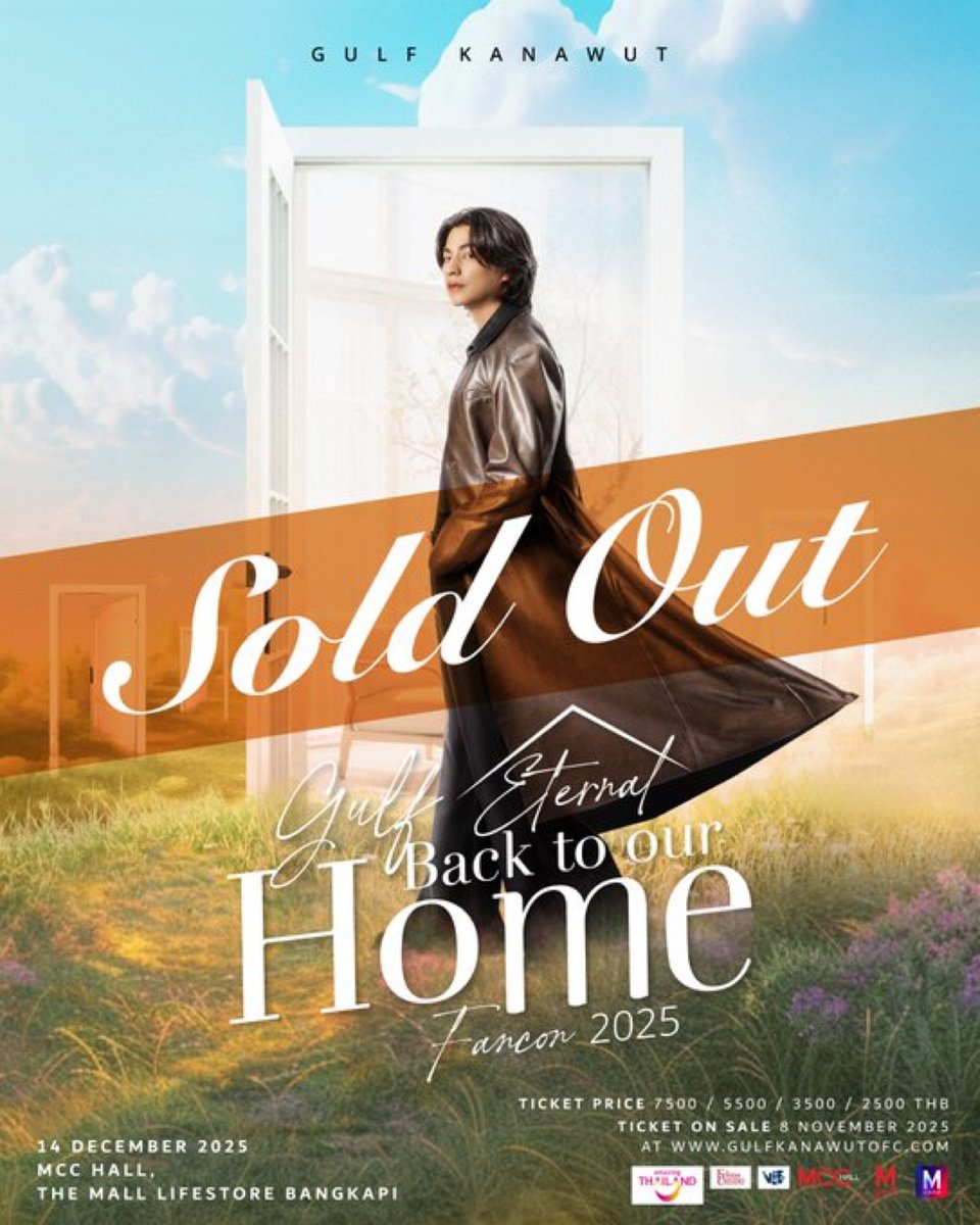 fourteenchannel's tweet photo. กลับบ้านเรา “กลัฟ” รออยู่ กับงาน  Gulf Eternal Fancon 2025 : Back to our Home จองบัตรพรุ่งนี้!!

#GulfEternalFancon2025 #GulfKanawut

ปักหมุดไว้รอความสนุก ความอบอุ่น พร้อมร่วมเดินทางกลับบ้านไปกับหนุ่มหล่ออย่าง “#กลัฟคณาวุฒิ” ในงานแฟนคอนที่ปีนี้มาในคอนเซ็ป Gulf Eternal Fancon 2025 : Back to our Home โดยจะเปิดจำหน่ายบัตรวันเสาร์ที่ 8 พฤศจิกายนนี้ เวลา 19.55 น. เป็นต้นไป

“พี่ลูกบอล” วอร์มคอรอกรี๊ด เตรียมร่างกายให้พร้อม เพราะคอนเสิร์ตครั้งนี้อัดแน่นไปด้วยโชว์สุดพิเศษของกลัฟ บอกได้คำเดียวว่าฟินเอาเรื่อง! จัดใหญ่! จัดเต็ม! เพื่อแฟน ๆ แน่นอน เคลียร์คิวทุกคนให้พร้อม นับปฏิทินรอแล้วมาสนุกไปด้วยกัน 
วันอาทิตย์ที่ 14 ธันวาคมนี้ ณ MCC HALL, THE MALL LIFESTORE Bangkapi บัตราคา 7500 / 5500 / 3500 / 2500 ช่องทางจัดจำหน่ายบัตร Ticket Available at :https://t.co/4Mwf0D9QLT บอกเลยว่างานนี้หนุ่มกลัฟ จัดเซอร์ไพร์สชุดใหญ่แน่นอน!