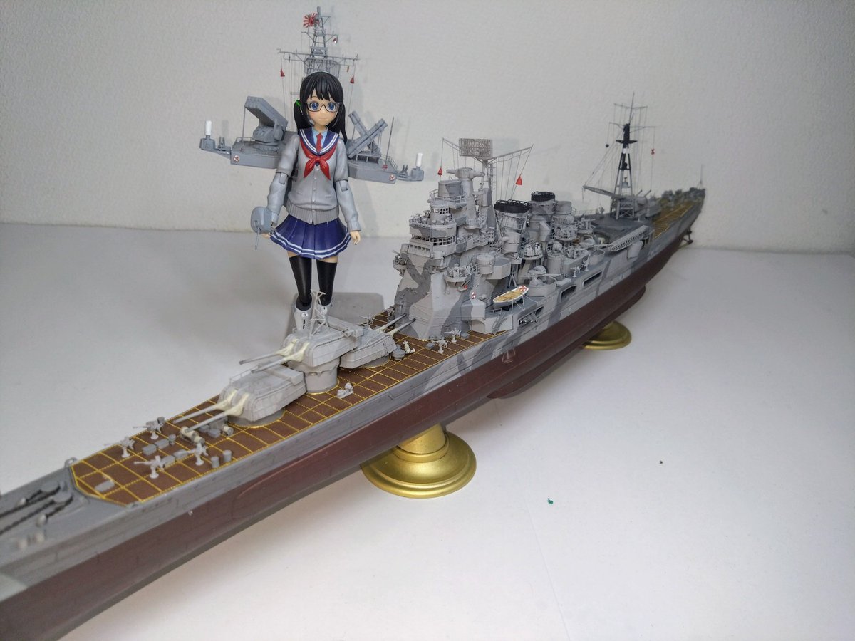 空の旅艦 重巡洋艦『高雄』進捗。 明日は手摺とか付け始める予定。 いよいよ