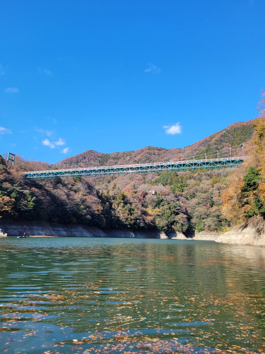 Rionn_max's tweet photo. １ヶ月振りの出陣です‼️
津久井湖減水も進んで、今日は観光さんから相乗り😀案の定凸りました🫣
紅葉めぐりは🍁最高でした。 https://t.co/GHYOFtaVqk