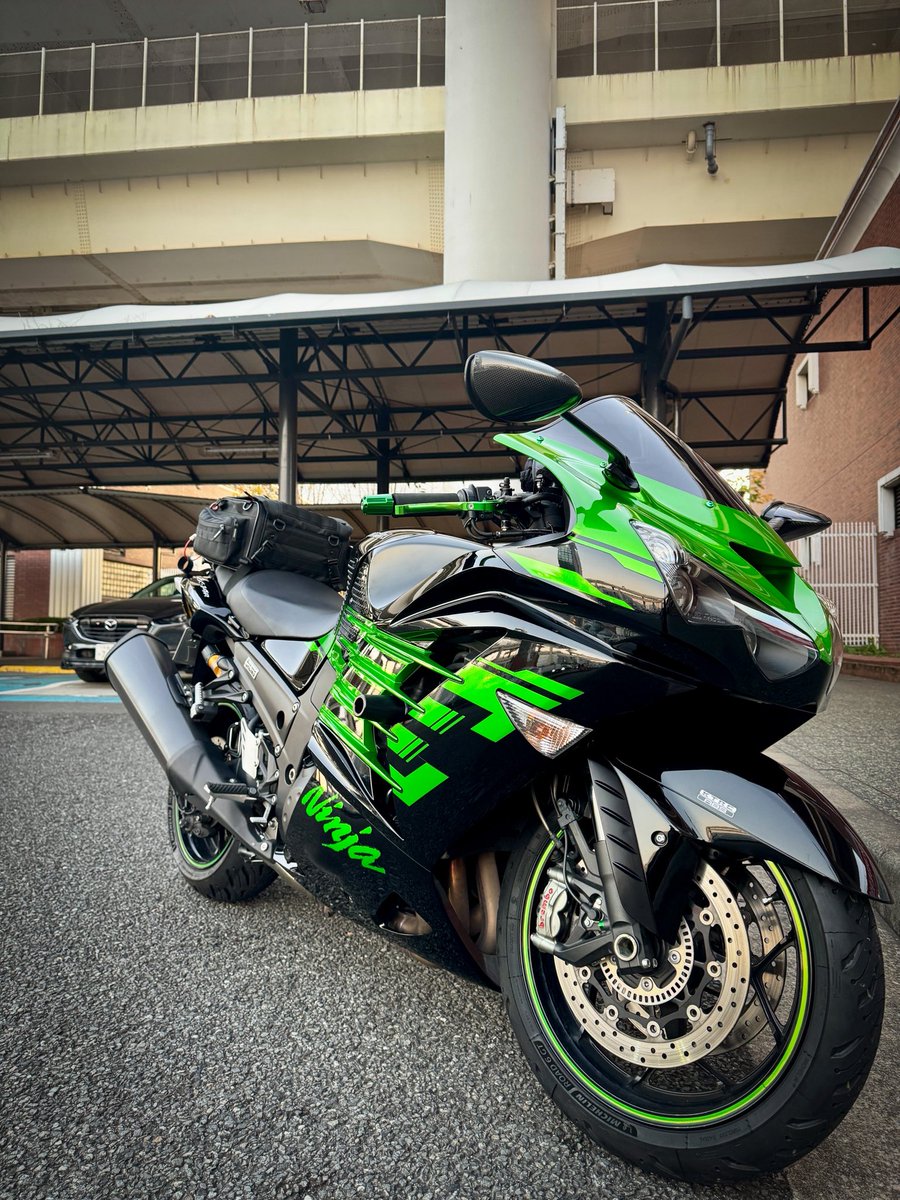 大黒PAにて🏍️ 今日は寒かったー😨 #KAWASAKI #ZX14R #大黒