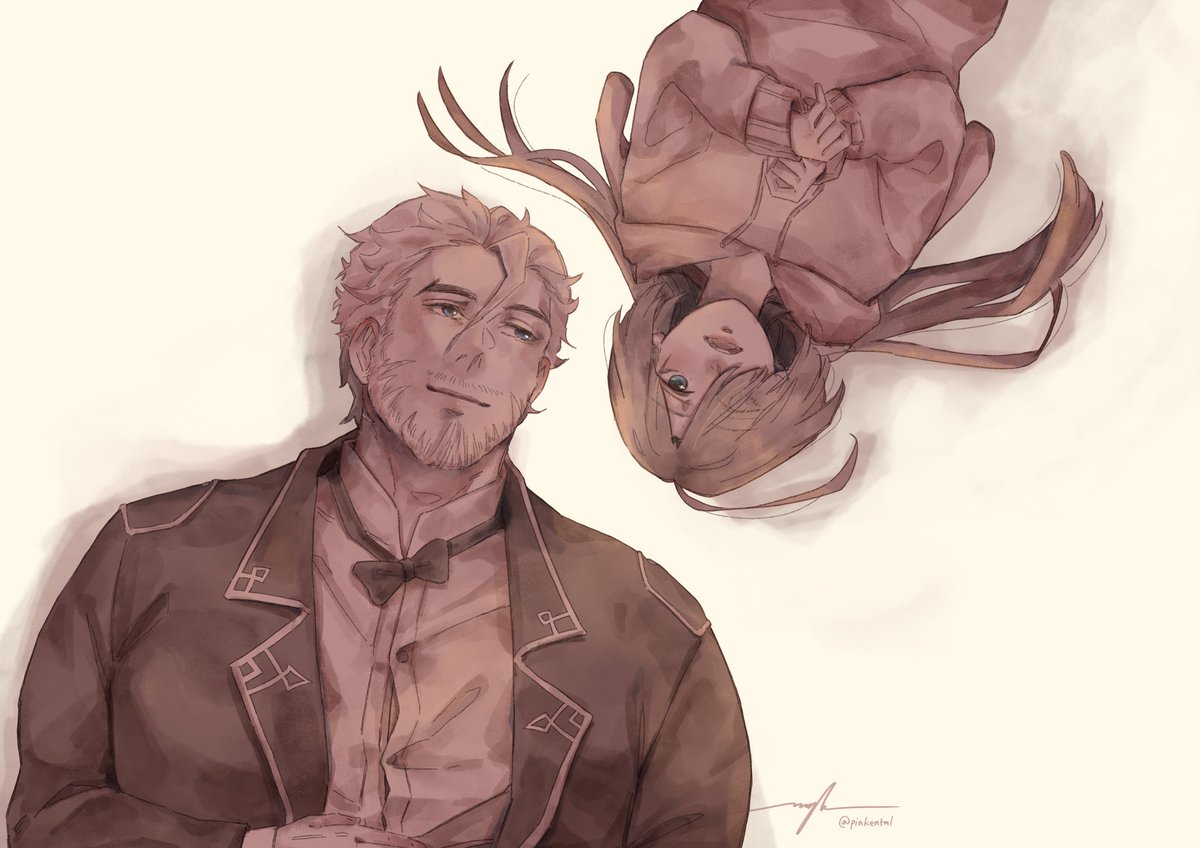 /🎩☄️ (last year art komis repost)
 
Dec, 6
Happy Birthday, Roudin 🎂
 
"I'm glad that I met you." 

art by @.pinkental (Twitter)