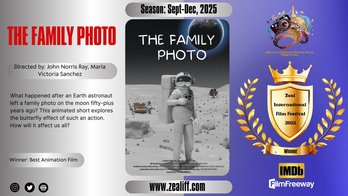 zealfestival's tweet photo. ✨ A heartfelt congratulations to John Norris Ray, Maria Victoria Sanchez and the brilliant team behind the success of 'The Family Photo'.
#ZIFF #TheFamilyPhoto #Winner #animationFilm https://t.co/VuvayaHfho