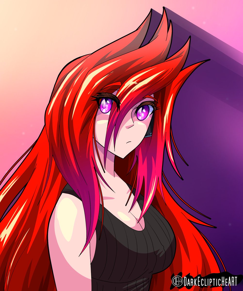 Drawing that I drew of my OC Zoey practicing anime art style