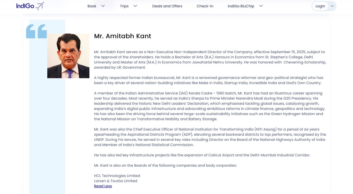 For those who still think that #IndigoDelay, #IndigoFlightsCancelled    is something that was not planned well beforehand, please have a look at who’s on the board of the company.