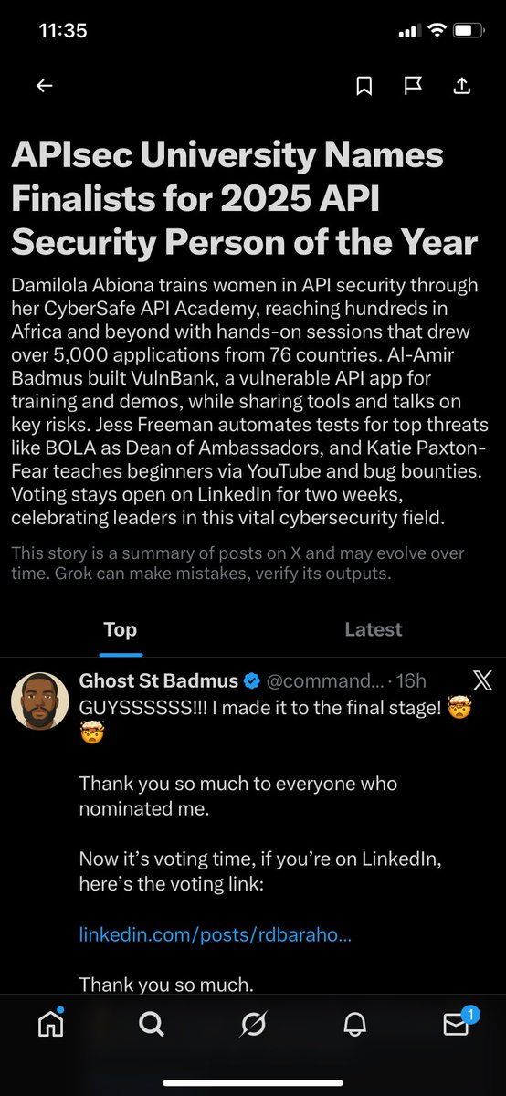 API Security Person of the Year is trending ke????? LMAOO I NEVER SEE THIS KAIN THING BEFORE🤯🔥

Twitter cyber security community >>>>>>>>>>>>>>>>>>>>>>>