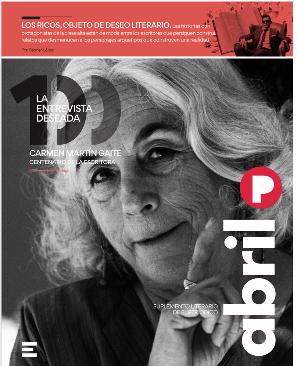 📚#Abril especial con entrevista deseada. Homenaje a Carmen Martín Gaite en el centenario de su nacimiento de <a href="/imartinrodrigo/">Inés Martín Rodrigo</a>.  Reportaje sobre la moda de los ricos en la literatura de <a href="/Carmenlopezalv/">Carmen López Álvarez</a> Artículos de <a href="/biel_mesquida/">Biel Mesquida</a>, <a href="/xoantallon/">Juan Tallón</a>. <a href="/_RobertoSanchez/">Roberto Sánchez</a> escribe de su libro.