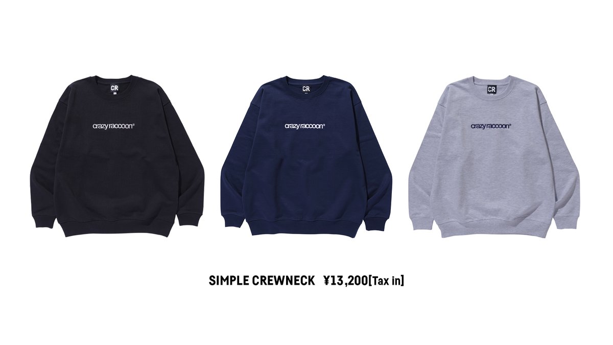 CRAZY RACCOON ONLINE STORE】 ・SIMPLE CREWNECK ・CURSIVE LOGO