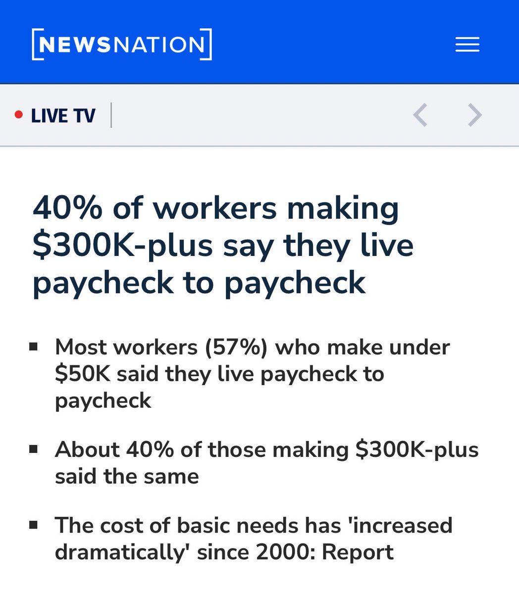 🇺🇸 米国では年収30万ドル（4700万円）超の労働者の40％が「給料日までお金がもたない生活」をしていると回答：ゴールドマン・サックス調査 -  生活必需品のコストは2000年以降「劇的に上昇」している、との報告も