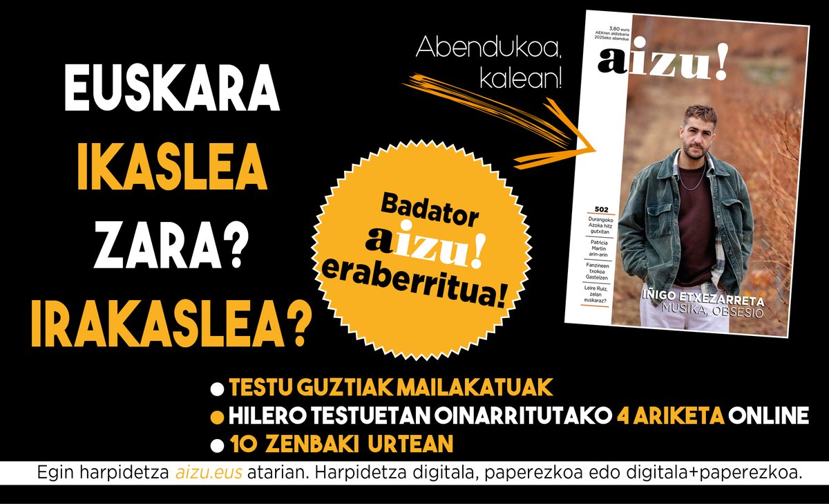 Durangoko Azokan topatuko gaituzu, <a href="/AEK_eus/">AEK-KORRIKA</a> eta AIZU!ren standean. Etorri!!!
