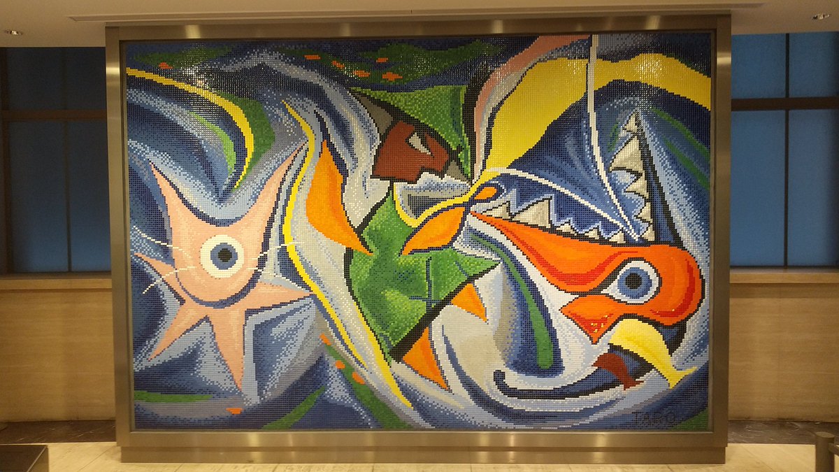 そして、伝世展の後は高島屋大阪店のタイル画「ダンス」を見に。 岡本