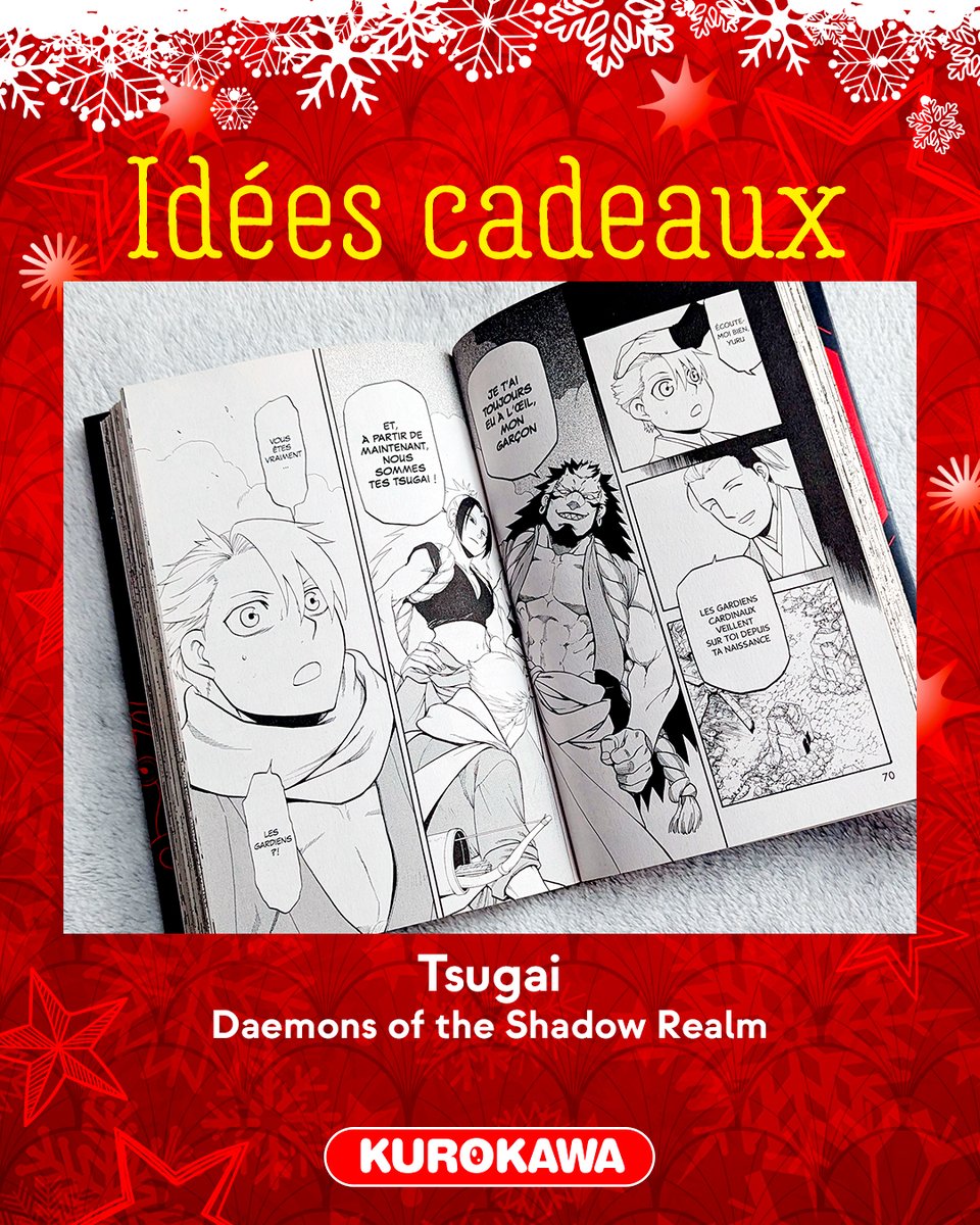 Kurokawa's tweet image. #KuroNoël 🎄 Idées cadeaux manga - Jour 6 🎁

"Tsugai - Daemons of the Shadow Realm" 🐲

𝑳𝒆 𝑺𝒂𝒗𝒊𝒆𝒛-𝒗𝒐𝒖𝒔❓ Nouvelle série de la mangaka de Fullmetal Alchemist, Silver Spoon ou encore Nobles Paysans, Tsugai arrive en anime en avril prochain !