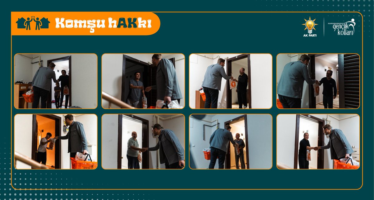 akgenclikkmaras's tweet photo. "Komşu hAKkı 🏠" = AK Gençlik Kahramanmaraş Markası

Komşu hAKkı nedir?
Biz AK Gençlik ailesi olarak, komşu hakkını; sadece yan yana yaşamanın ötesinde, gönül gönüle ve omuz omuza durmak olarak görüyoruz.

Sevgi ve muhabbetle… https://t.co/3FiGar3gbb
